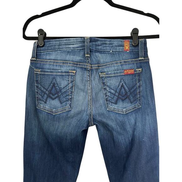 7 For All Mankind Jeans Womens 28x30 Blue Denim Pants Lexie Petite A Pocket 7FAM - Picture 5 of 14